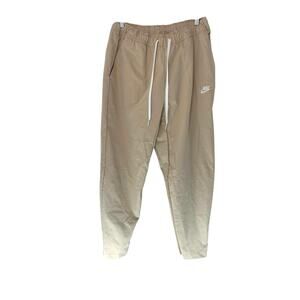 Nike Women's Beige Basic‎ Casual Pull On Stretch Athleisure Casual Joggers Large